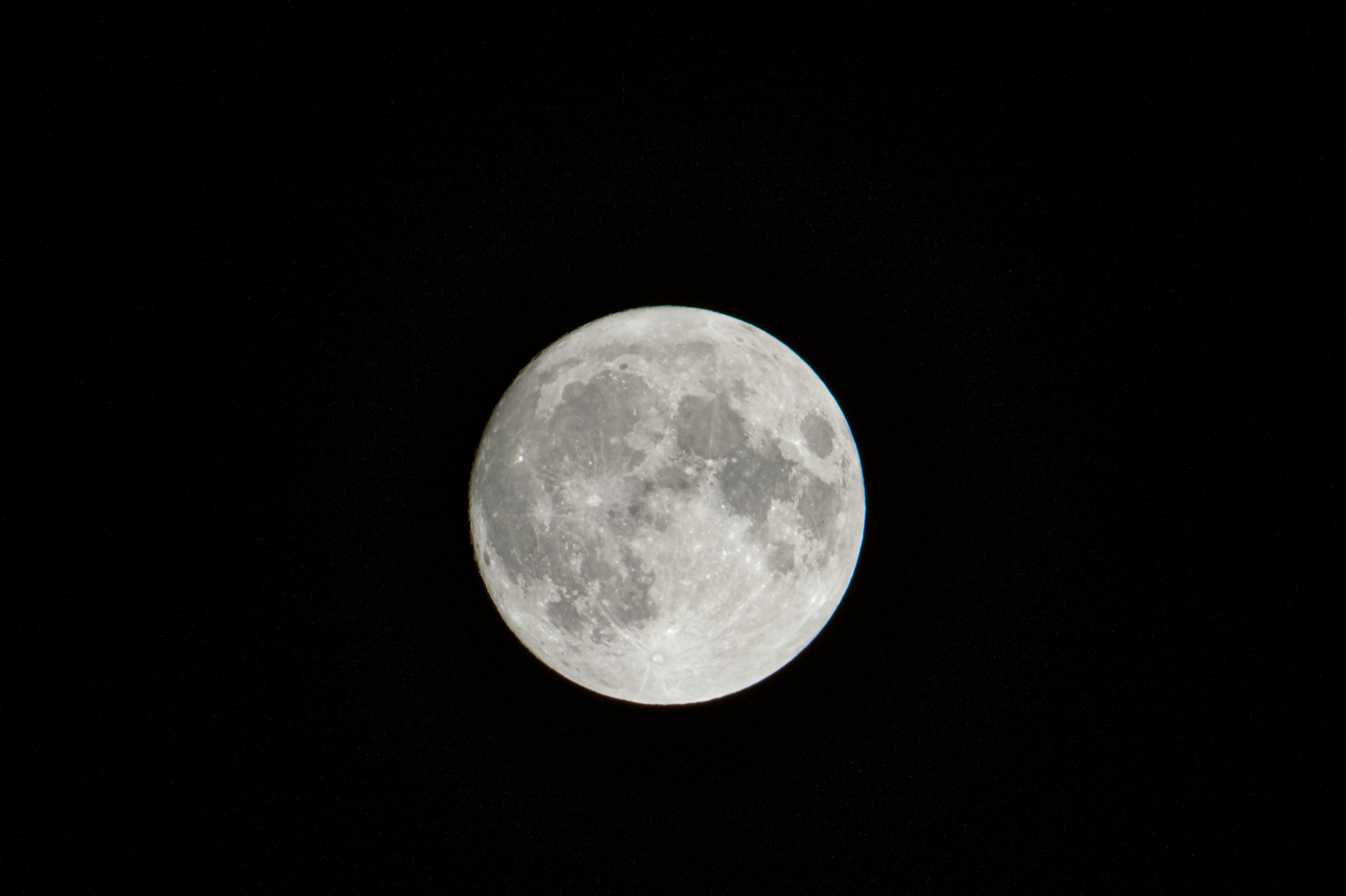 full moon in dark night sky